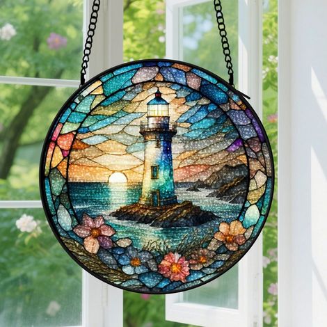 Capteur de soleil en vitrail - décoration spirituelle 9cm (1/4)