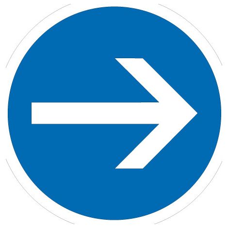 PANNEAU D'OBLIGATION DE TOURNER A DROITE (B211) - Diamètre 450 mm