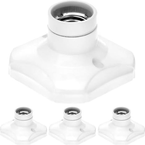 4 Pièces Douille ampoule E27, douille à vis E27 avec base en céramique, AC 220V douille de lampe, pour ampoules LED (1/5)