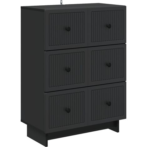 Cajonera Negro 66 x 34,5 x 90 cm Madera de Ingeniería vidaXL