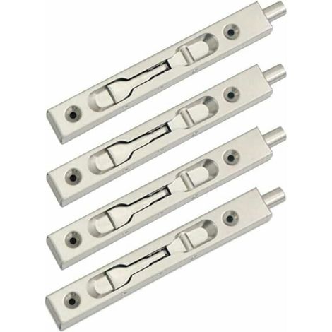 Pack (2 Pairs) Flush Sliding Door Catches, Hidden Safety Lever, Stainless Steel Sliding Door Catch - (Length 15cm) MUMU (1/4)