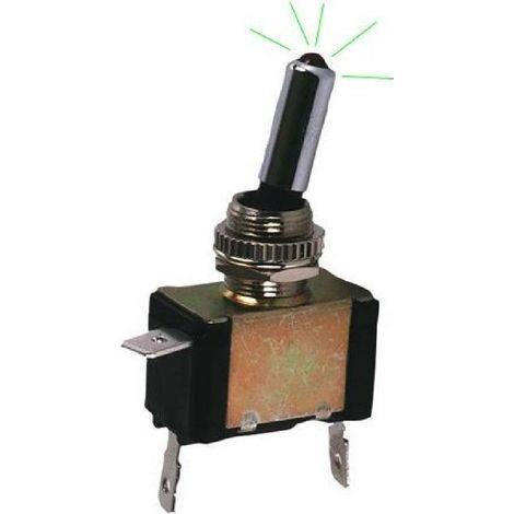 Interrupteur On-Off Metal avec LED Vert