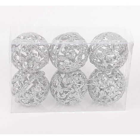 Calendrier de l'Avent 2035 Boule de Noël argentée 6 cm à suspendre pour la maison et les fêtes (1/2)