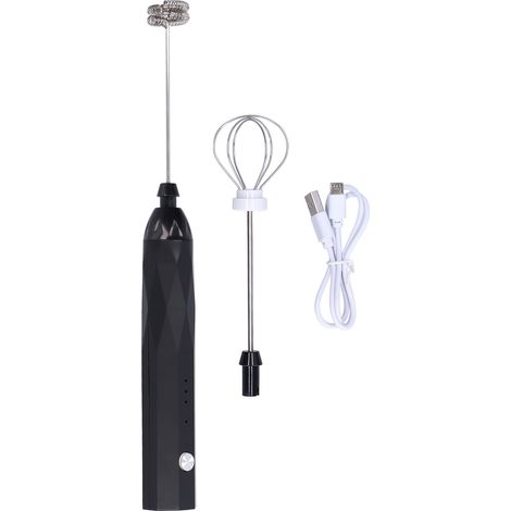 Tragbarer, per USB aufladbarer Kaffeemixer, 3 Geschwindigkeitsstufen, leiser Betrieb, für Zuhause, Büro und Reisen, Schwarz (1/5)