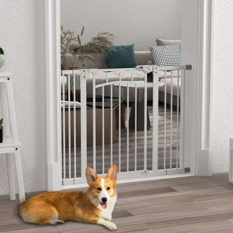 Porte pour chien - fermeture automatique - 100 cm x 4 cm x 76 cm - blanc YaKu - fonctionnement à une main - Robuste