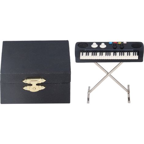 Modèle d'Orgue Électronique Miniature 7cm en Résine Naturelle Peinte, Décoration Musicale Détaillée (1/5)