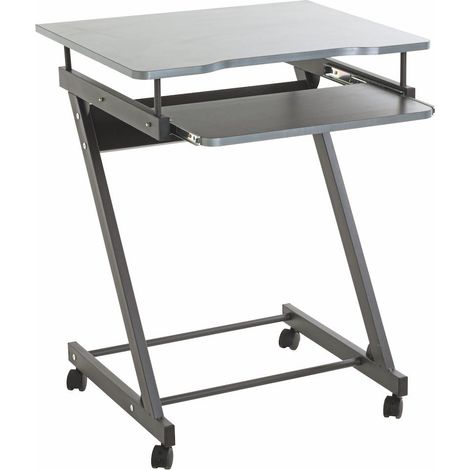 HAKU Tavolo per computer su rotelle antracite, MDF, metallo - Dim. L 60 cm x A 75 cm x P 49 cm, Stile Moderno (1/5)