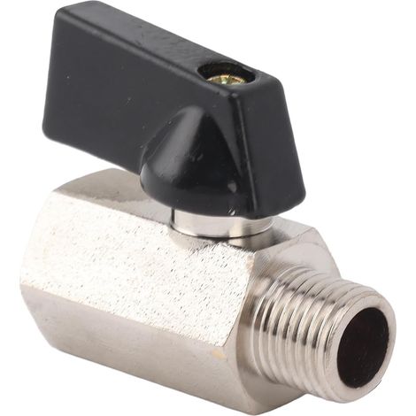 Vanne à Boisseau Sphérique, Filetage Mâle Femelle pour éviter les Accidents, Arrêt Rapide, Vanne à Gaz Anti-colmatage Résistante aux Hautes Températures pour Chauffe-eau (1/4) (1/5)