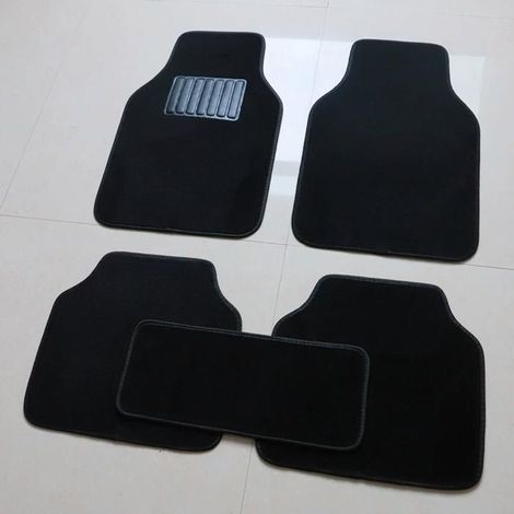 Repose-pieds voiture - PZCC - Modèle 5-pièces PVC - Coussin peluche universel - Imperméable - Ignifuge - Noir