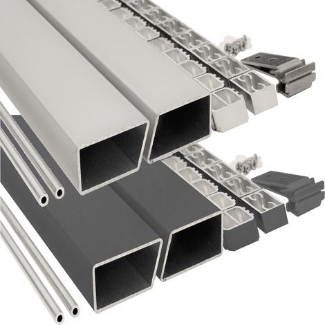 HANÖ-Serie Montageset Anthraz. 20x75x1793mm, m.Start-&Abschl. (1/2)