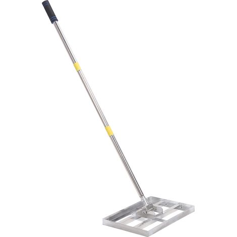 Râteau niveleur gazon acier inoxydable manche réglable outil nivellement terrasse jardin arrière cours golf ferme (1/5)