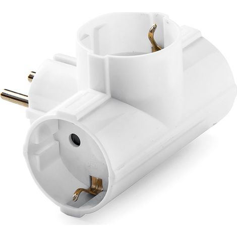 Dreifach-Schuko-Anschlussgerät 2P+T 16A 250V weiß retractil