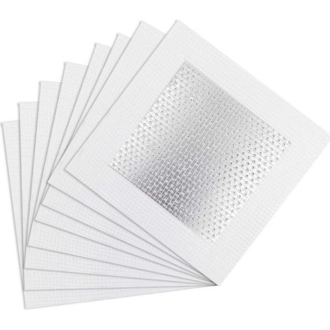 Adhesivos para reparación de paredes, 8 piezas, Reparación de paredes y paneles de yeso, Malla de fibra de vidrio, 10 × 10 cm (1/5)