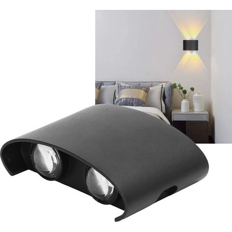 Applique murale LED étanche, style moderne, pour intérieur et extérieur, 90-265 V, 4 W, boîtier noir, lumière blanche (1/5)