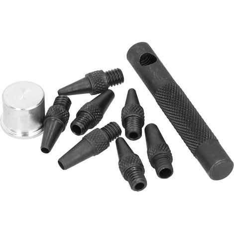 Lochstanzen-Set mit austauschbarem Kopf, rund, für Lederarbeiten, DIY-Werkzeug, Kombinationsstahl, 2–5 mm (1/5)