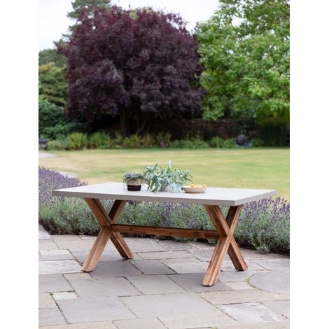 Garden Trading Outdoor Indoor Burford Dining Table Only Natural Polystone Wood (1/3)
