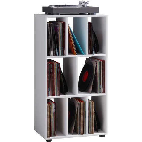 Schaltino Regal retro für LP Platten Rack 8 Regale weiß.