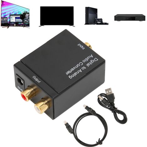 Convertisseur Audio Numérique vers Analogique Professionnel avec Sortie RCA et Optique pour Home Cinéma