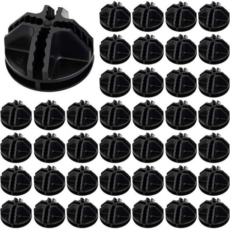 40pcs Fils Cube Plastique ABS Connecteur Cube de Rangement Blanc Raccord Meuble de Rangement Raccord Meuble de Rangement Cube de Fil Modulaire Cube en Grille pour Étagère Casier de Rangement(Noir)--TR (1/5)