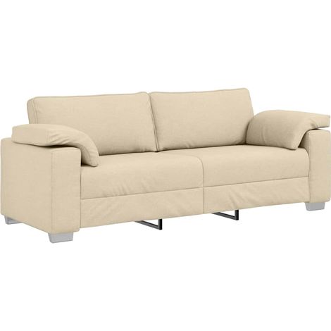 Canapé,Sofa pour Salon Crème 219 x 77 x 82 cm tissu CFW38605 (1/5)