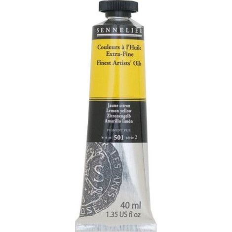 Couleurs à l'huile - Sennelier - Jaune Citron - 40ml - Peinture - Satinée brillante