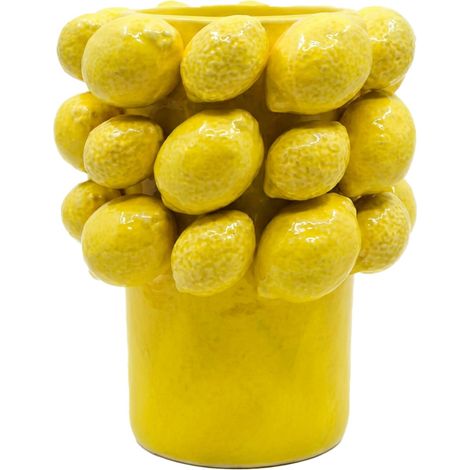 Signes Grimalt Jarrón Novedad Jarron Limones Novedad Amarillo 17x17x35cm 39394