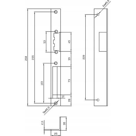 Türzubehör no-name szz-10lc verzinkt 25x250x35 mm (1/3)