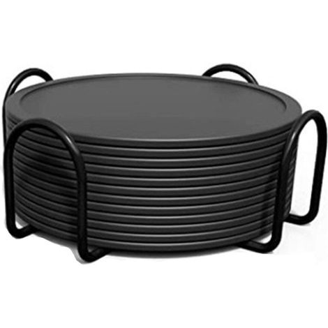 Lot de 12 sous-verres ronds isolants en silicone pour tasses à thé et à café, protection de table (1/5)