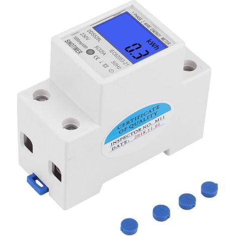 Compteur d\'énergie monophasé de rétroéclairage LCD 5-32A 230V 50Hz montage sur rail DIN en watts KWh (1/4)