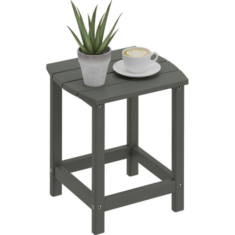 Table de jardin / balcon en PEHD résistant aux intempéries, 48 x 37 x 46 cm, gris (1/5)