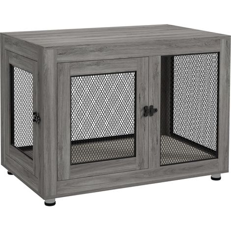 Cage de transport pour chien à usage domestique, caisse de transport à 2 portes, coussins lavables, niche avec pieds réglables et loquet (1/5)