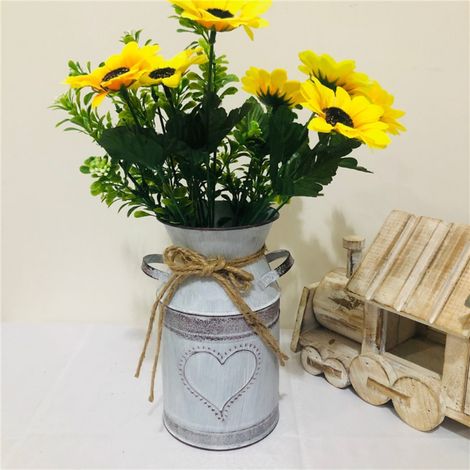 Pot de fleurs vintage en fer, seau à fleurs rustique, seau en métal, vase décoratif, pot pour décoration de table de salon de jardin (1/5)