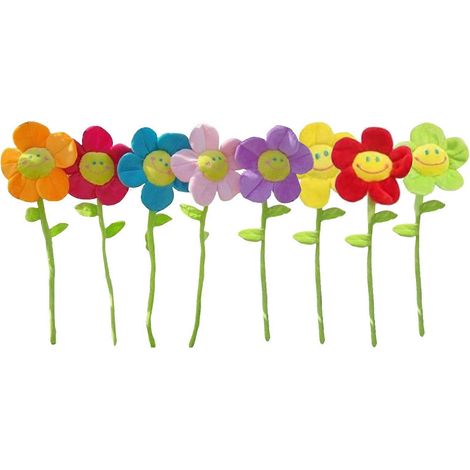 8 accessoires de rideaux, décoration intérieure, adorable bouquet de roses et tournesols souriants en peluche, cadeau idéal pour Noël ou la Saint-Valentin (1/5)