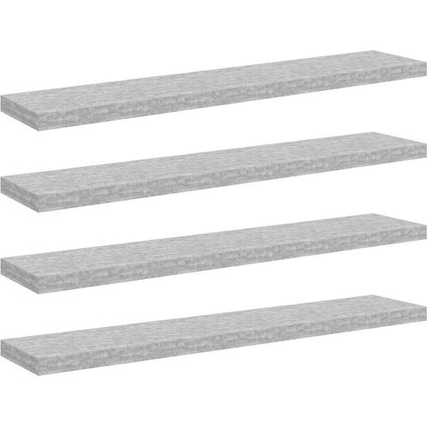 Maison Exclusive - Schweberegale 4 Stk. Betongrau 120x23,5x3,8 cm