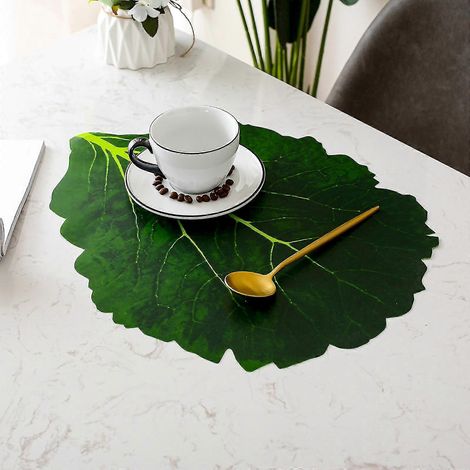 Sets de table artificiels en feuilles vertes résistantes à l'huile, décor tropical, centre de table de mariage (1/5)