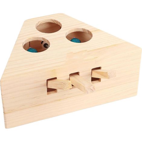 Set mit 3 Holz-Gopher-Katzenspielzeugen mit 3 Löchern, multifunktional und unterhaltsam für Katzen und Kätzchen (1/5)