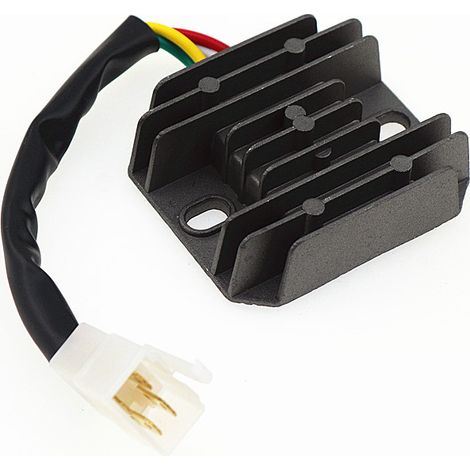 Régulateur de tension redresseur pour moto GY6 125 150, régulateur de tension de charge pour scooter, connecteur femelle à quatre fils en silicone (1/5)