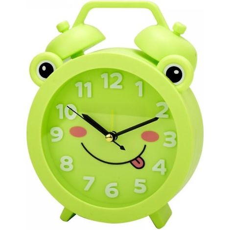 Réveil numérique dessin animé grenouille pour étudiant, cadeau d'anniversaire mignon, horloge de chevet verte, réveil décoratif ludique (1/4)