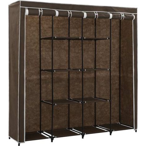Armoire 4 Portes en Bois, Placard de Rangement Spacieux avec Étagères, Meuble de Chambre Style Moderne, Marron, 175 x 45 x 170 cm (1/5)