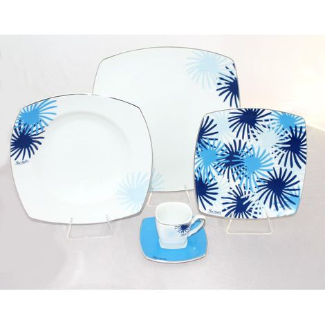 Servizio di Piatti da Tavola in Porcellana Zule Blue 19 pezzi (1/3)