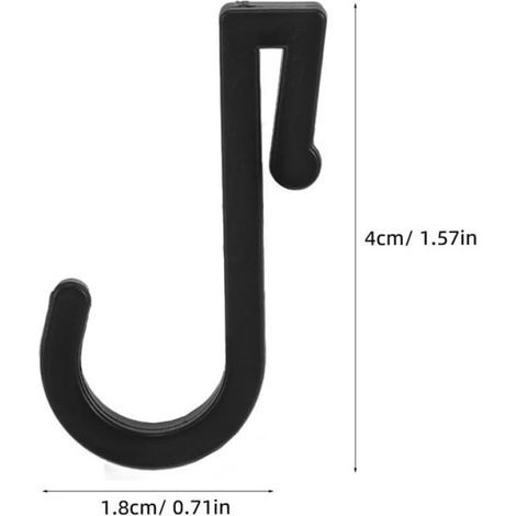 Lot De 10 Crochets Multifonctions En Plastique Noir 2mm, Crochets Plats Pour Porte-serviettes, Porte-vêtements Et Rangement Mural Adaptés La Cuisine Et Salle De Bain (1/4)
