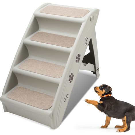 TolleTour Scala per cani a 4 gradini Rampa per cani e gatti fino a max. 75 kg Scala pieghevole per animali domestici Scala per animali domestici per auto e interni