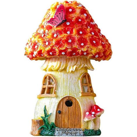 Statues d'extérieur féeriques et gnomes, figurines de champignons étanches pour la décoration de terrasse et de pelouse (1/5)