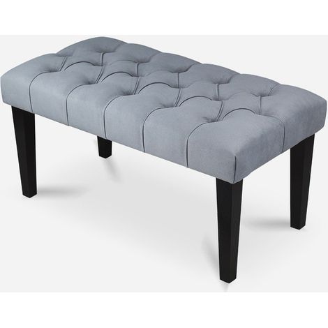 Banquette, bout de lit gris 80x40x40 cm