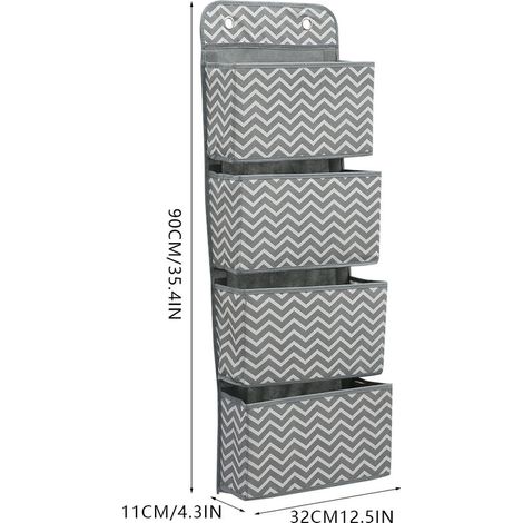 royaluxe - 4 niveaux sur la porte crochet suspendu chaussures poches de rangement armoire unité organisateur (1/5)