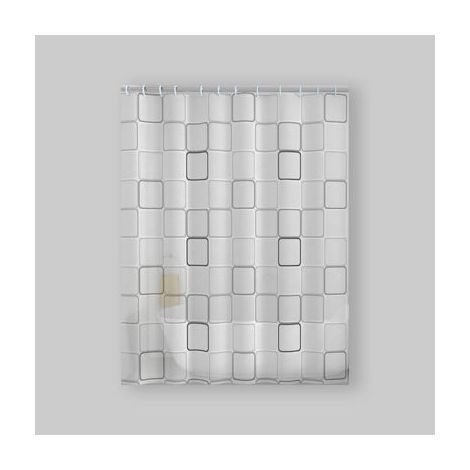 Rideau de douche Domino 240X200 gris (1/3)