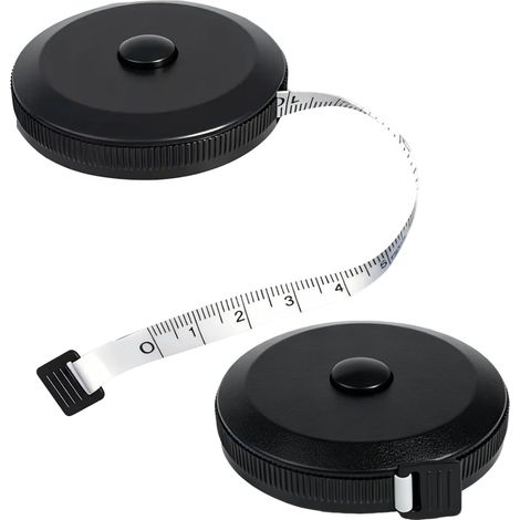 Lot de 2 rubans à mesurer flexibles - 1,5 m + 2 m - En ABS PVC et fibre de verre - Pour couture, fitness, dimensions du corps (1/5)