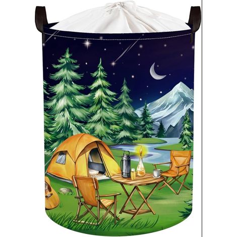 Corbeille a Linge Repliable Panier Rangement Jouets Vêtements Maison,Étoile,63L (1/5)
