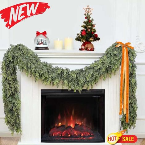 Guirlande De Noël - Guirlande En Pin De Norfolk Artificielle Floquée Neige - 150 Cm - Décoration Intérieure Et Extérieure Pour Cheminée Table Mur Porte (1/5)