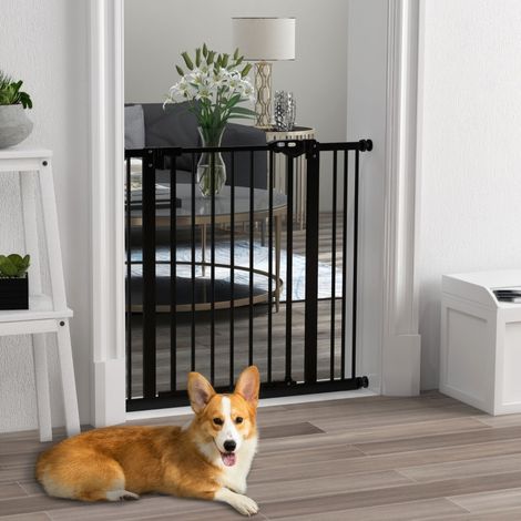 Cancelletto di sicurezza estensibile per cani 74-87 cm in metallo e plastica nero HAVRYA (1/4)